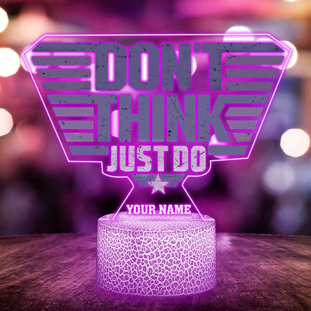 Personalized Top Gun Shaped Plaque Light Base Custom Name Gift