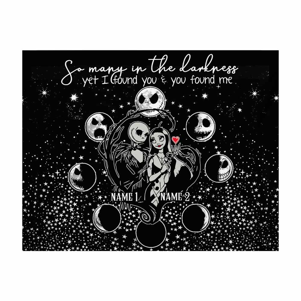 Personalized Horror Inspired Couple Wall Tapestry Custom Names Gift