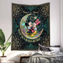 Load image into Gallery viewer, Personalized I Love You To The Moon And Back Wall Tapestry for Couples
