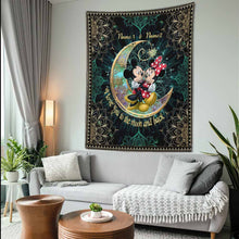 Load image into Gallery viewer, Personalized I Love You To The Moon And Back Wall Tapestry for Couples
