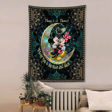 Load image into Gallery viewer, Personalized I Love You To The Moon And Back Wall Tapestry for Couples
