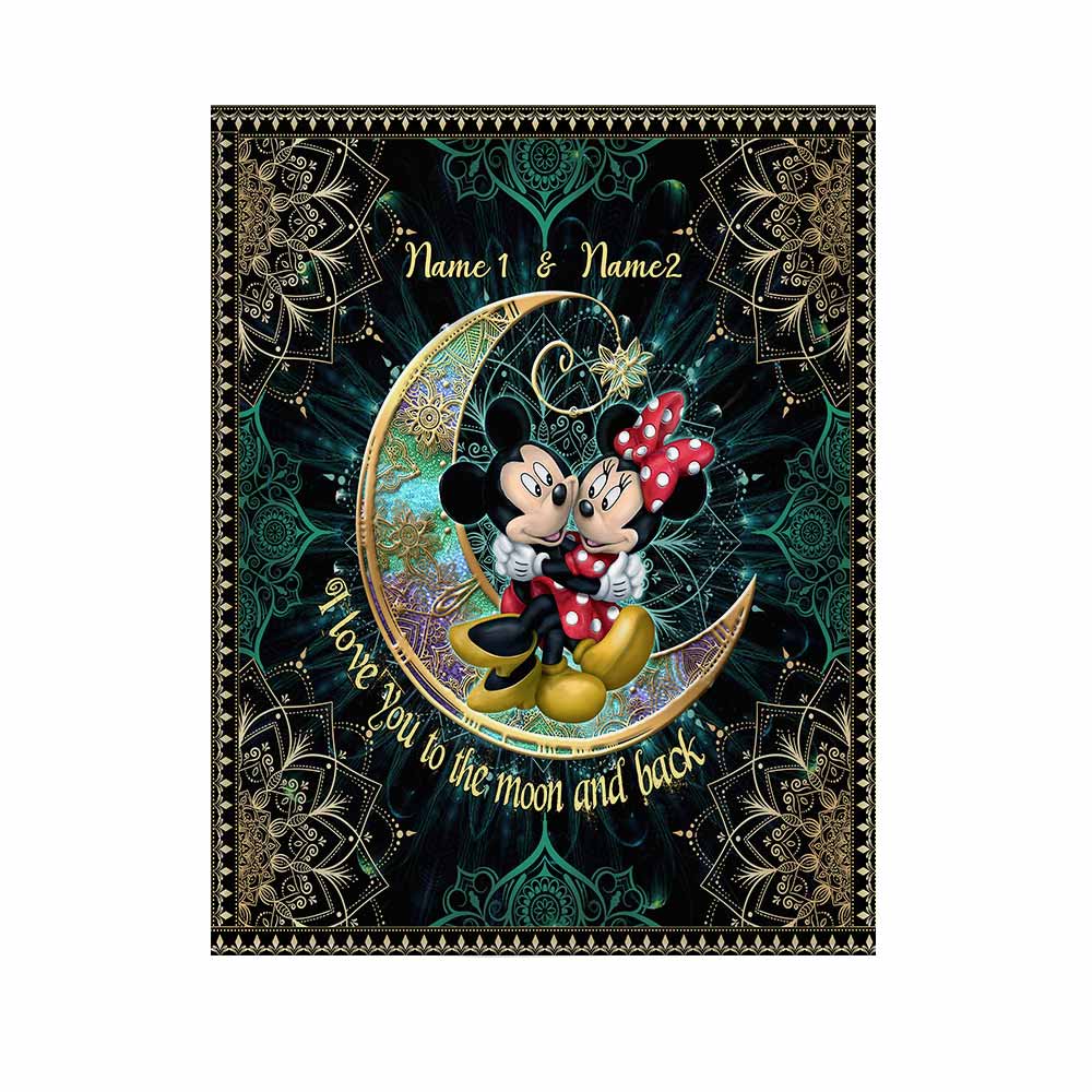 Personalized I Love You To The Moon And Back Wall Tapestry for Couples