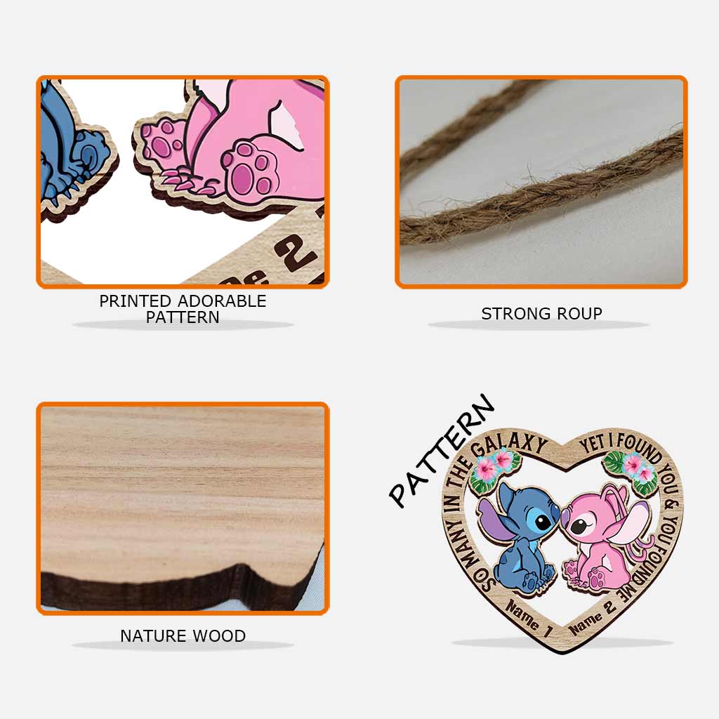 Personalized Heart-Shaped Wood Sign Custom Names Ohana Gift