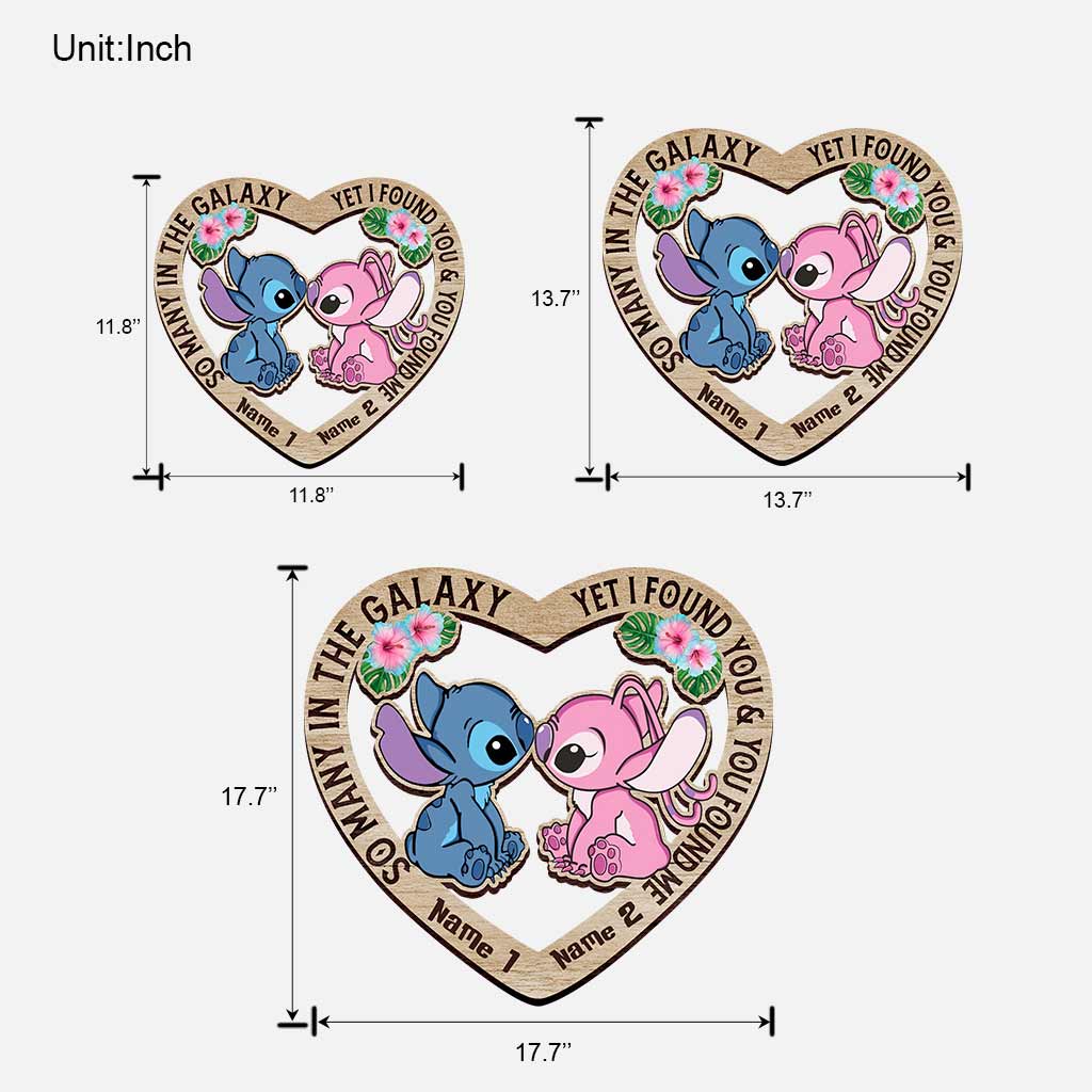 Personalized Heart-Shaped Wood Sign Custom Names Ohana Gift