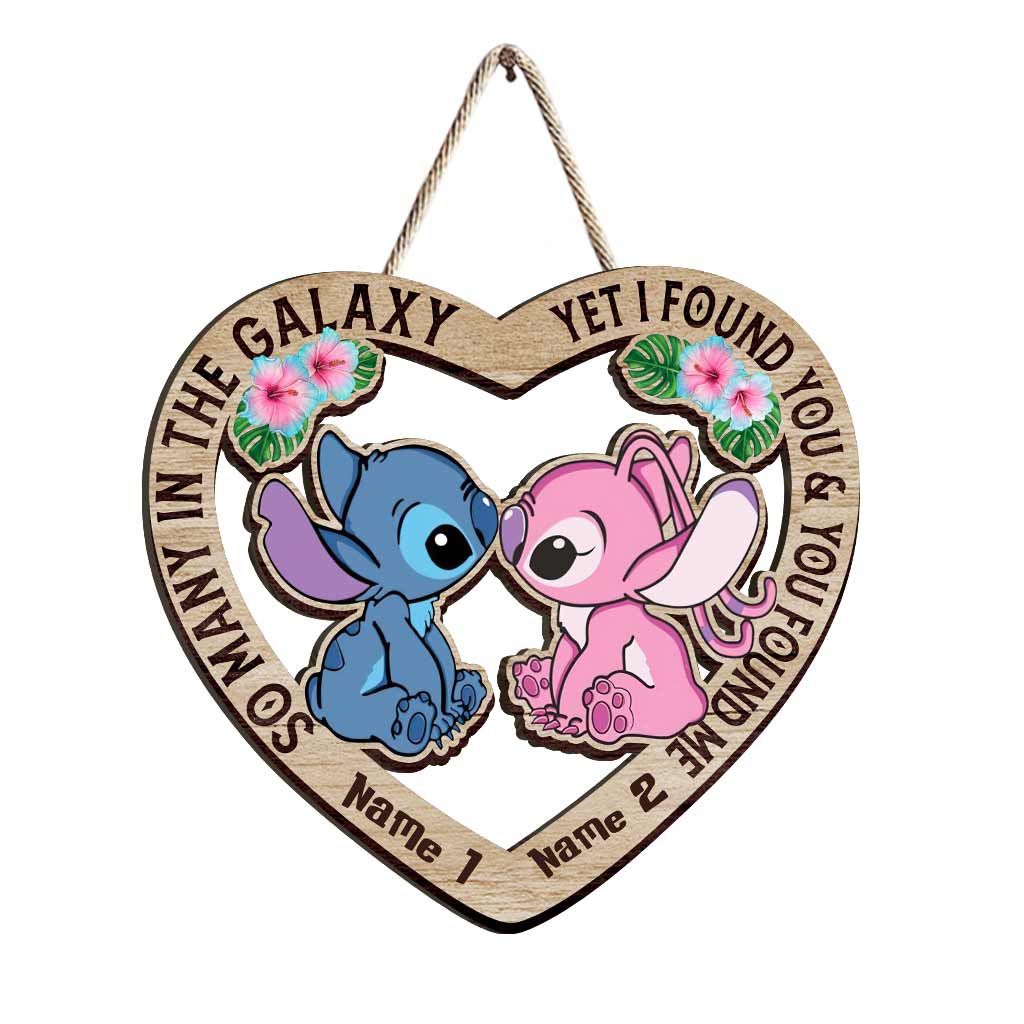 Personalized Heart-Shaped Wood Sign Custom Names Ohana Gift