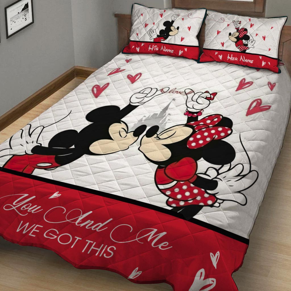 Personalized Mouse Quilt Set for Couples | Unique Valentine Gift