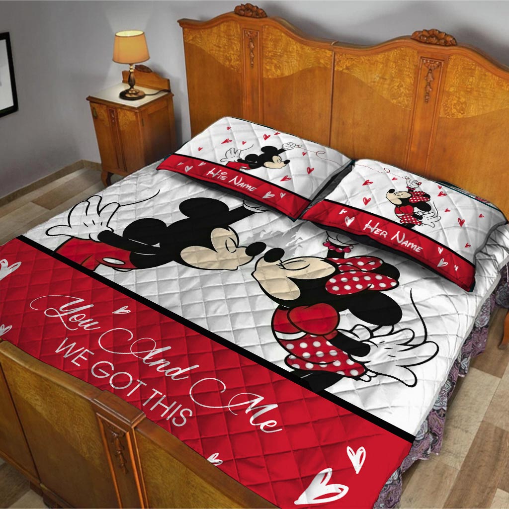 Personalized Mouse Quilt Set for Couples | Unique Valentine Gift