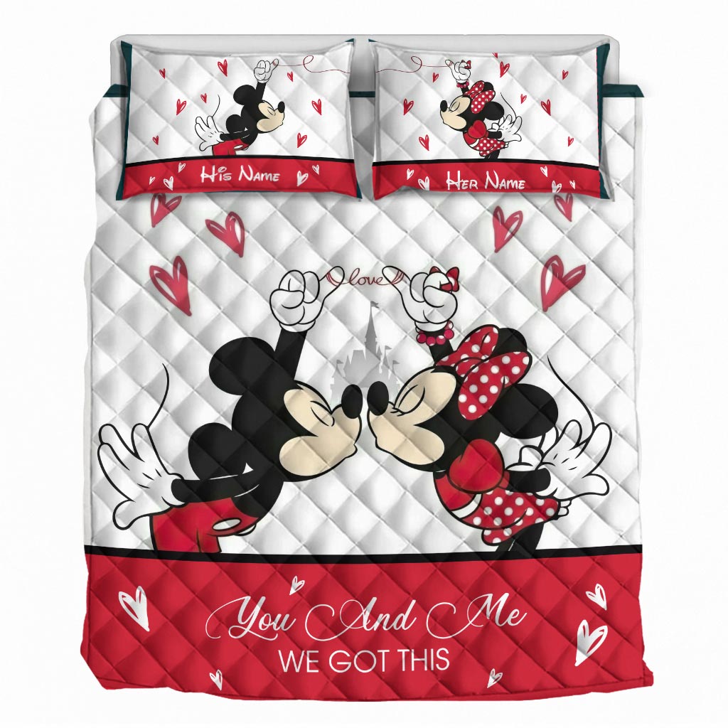 Personalized Mouse Quilt Set for Couples | Unique Valentine Gift
