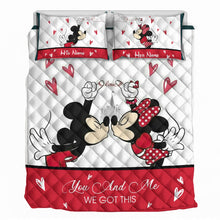Load image into Gallery viewer, Personalized Mouse Quilt Set for Couples | Unique Valentine Gift
