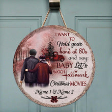Load image into Gallery viewer, Personalized Round Wood Sign Custom Name Gift for Couples
