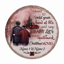 Load image into Gallery viewer, Personalized Round Wood Sign Custom Name Gift for Couples
