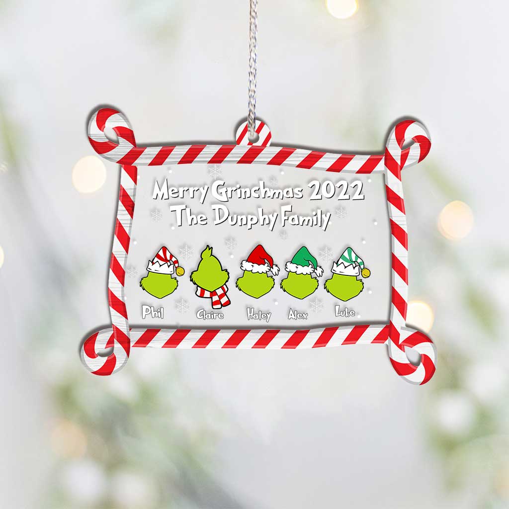 Personalized Merry Grinchmas Ornament Family Gift 2022