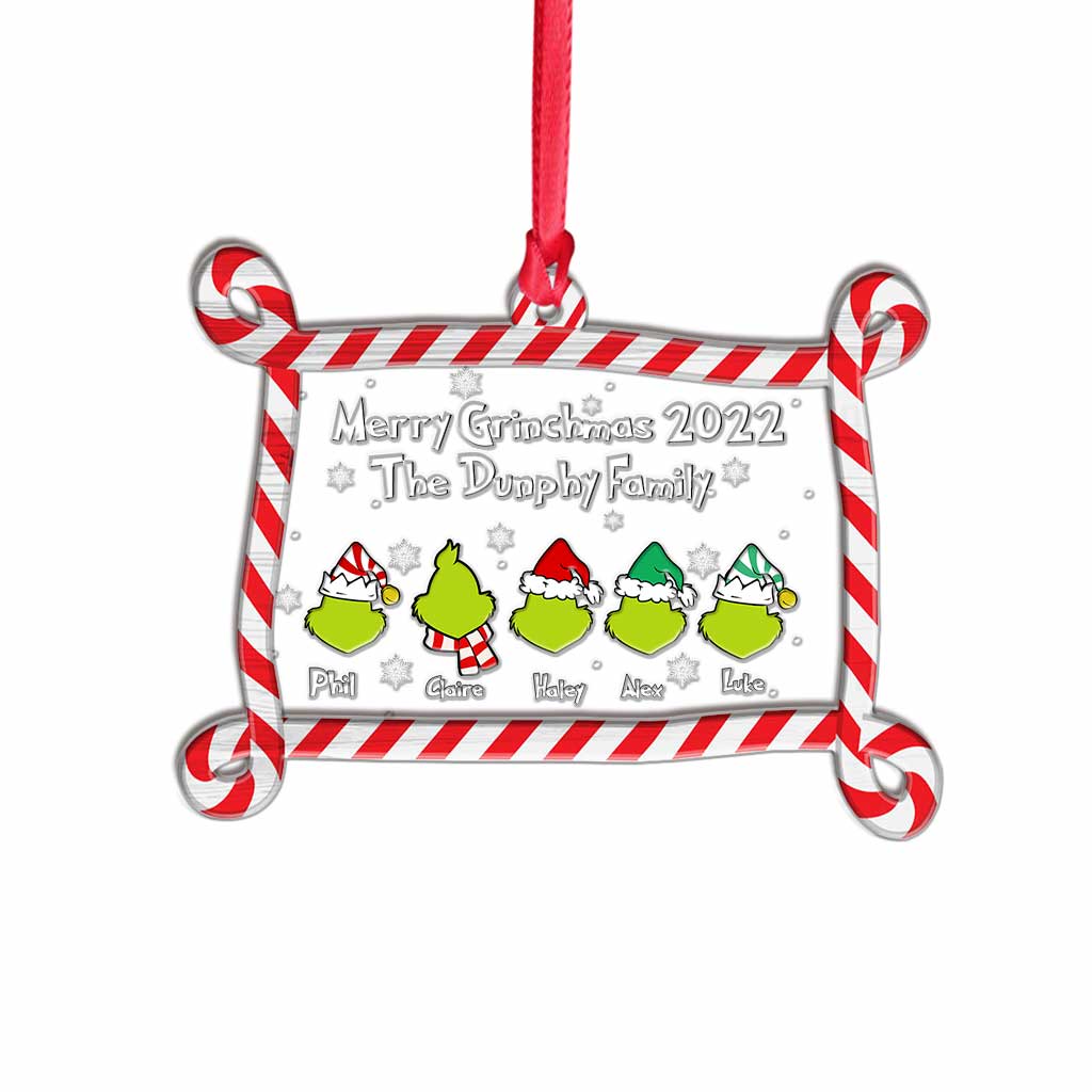 Personalized Merry Grinchmas Ornament Family Gift 2022