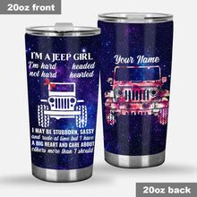 Load image into Gallery viewer, Personalized Jeep Girl Tumbler Custom Name 20oz Drinkware Gift
