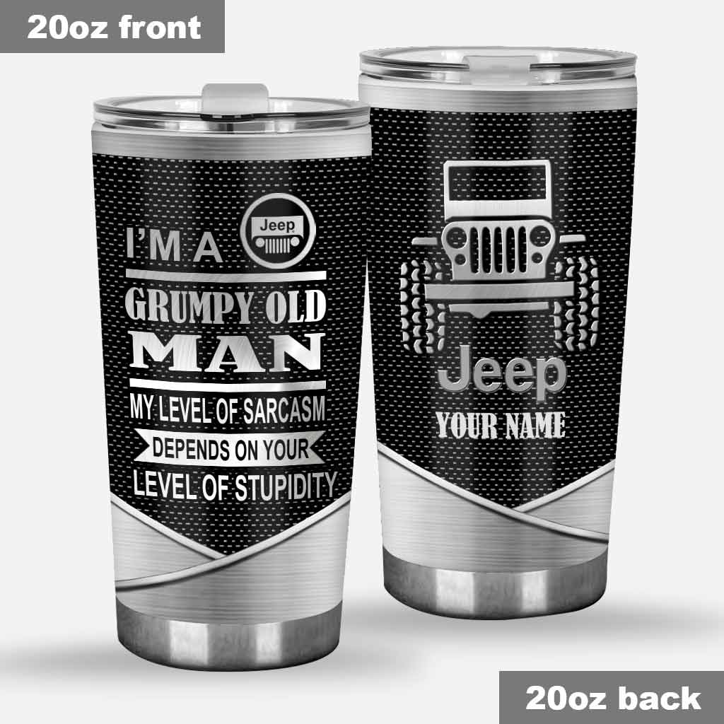 Personalized Grumpy Old Man Car Tumbler Custom Name Gift