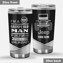 Load image into Gallery viewer, Personalized Grumpy Old Man Car Tumbler Custom Name Gift
