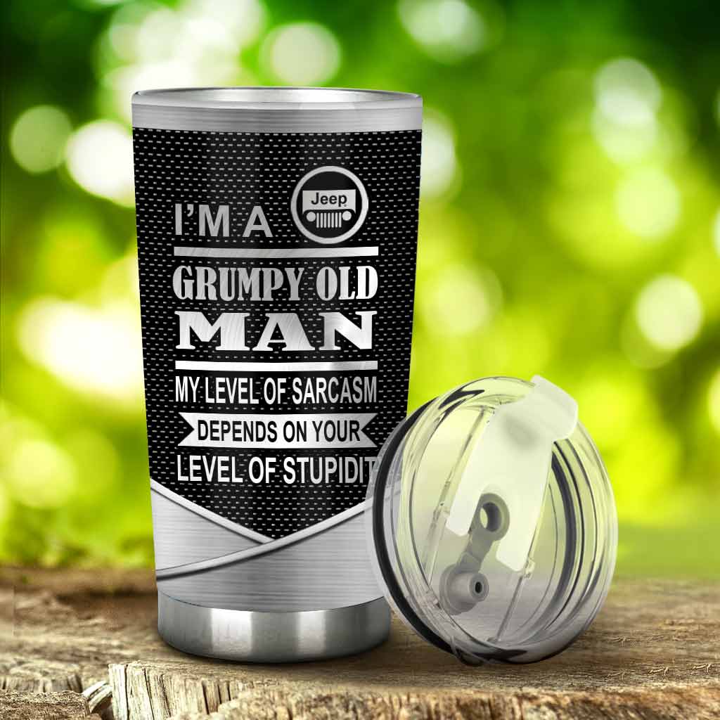 Personalized Grumpy Old Man Car Tumbler Custom Name Gift