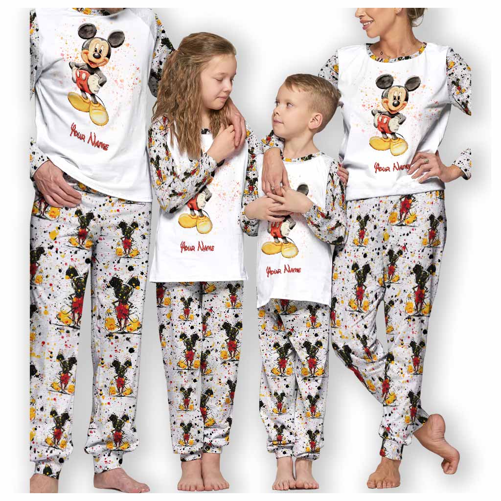 Personalized Mouse Pajamas Set Custom Name Gift for Kids
