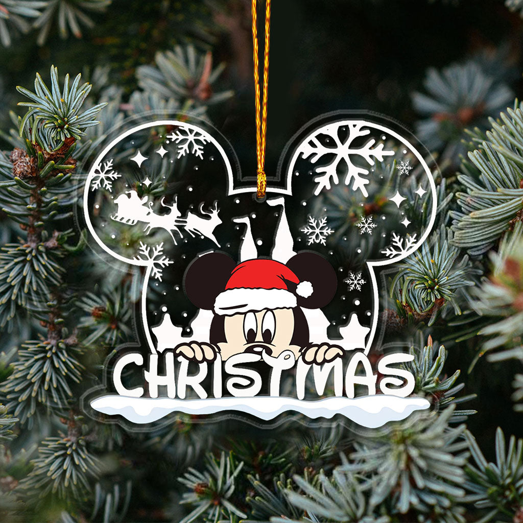 Personalized Christmas Mouse Ear Acrylic Ornament Gift