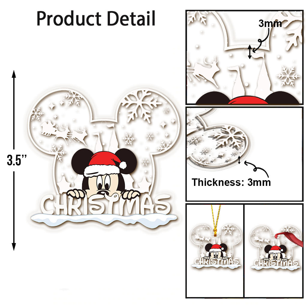 Personalized Christmas Mouse Ear Acrylic Ornament Gift