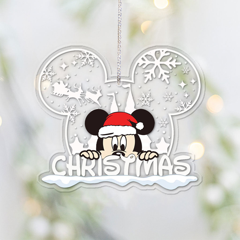 Personalized Christmas Mouse Ear Acrylic Ornament Gift