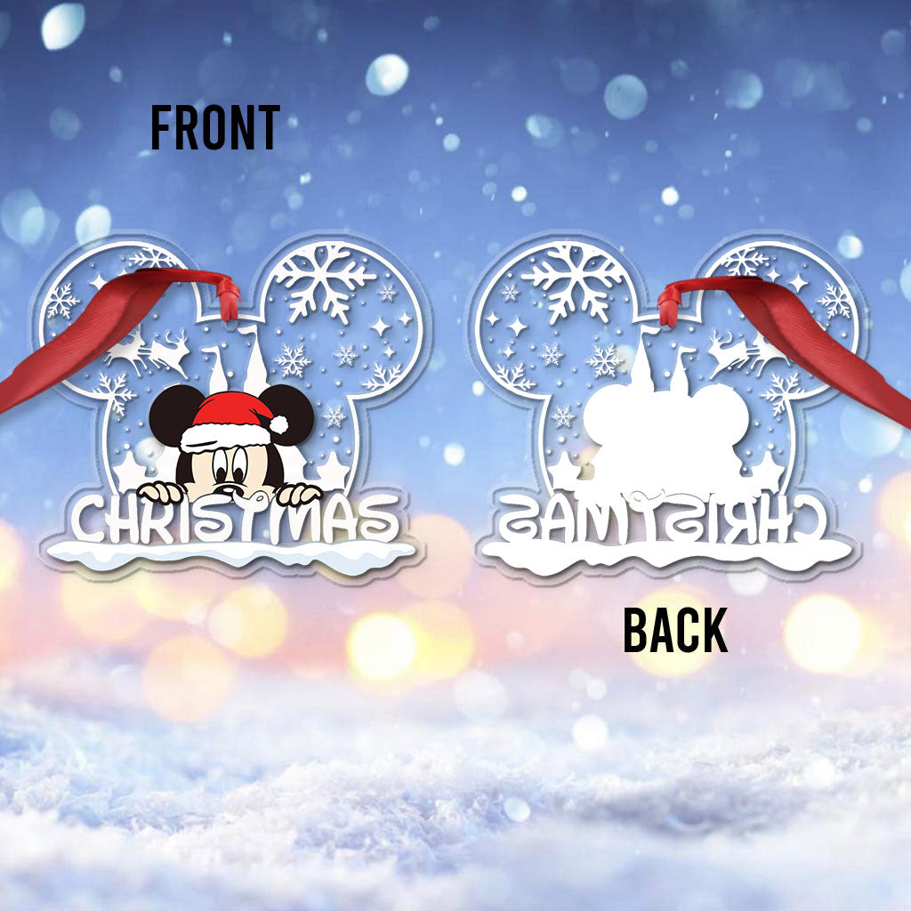 Personalized Christmas Mouse Ear Acrylic Ornament Gift