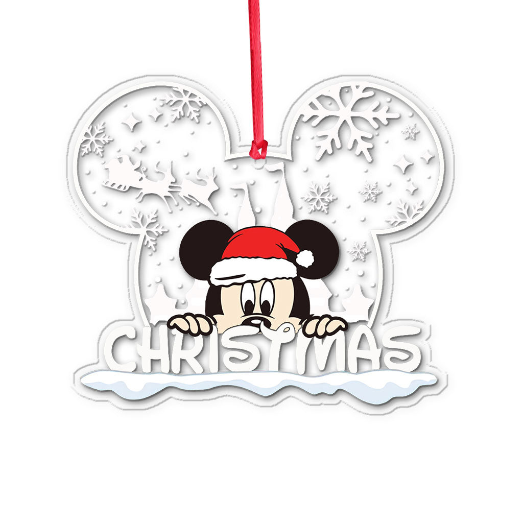 Personalized Christmas Mouse Ear Acrylic Ornament Gift