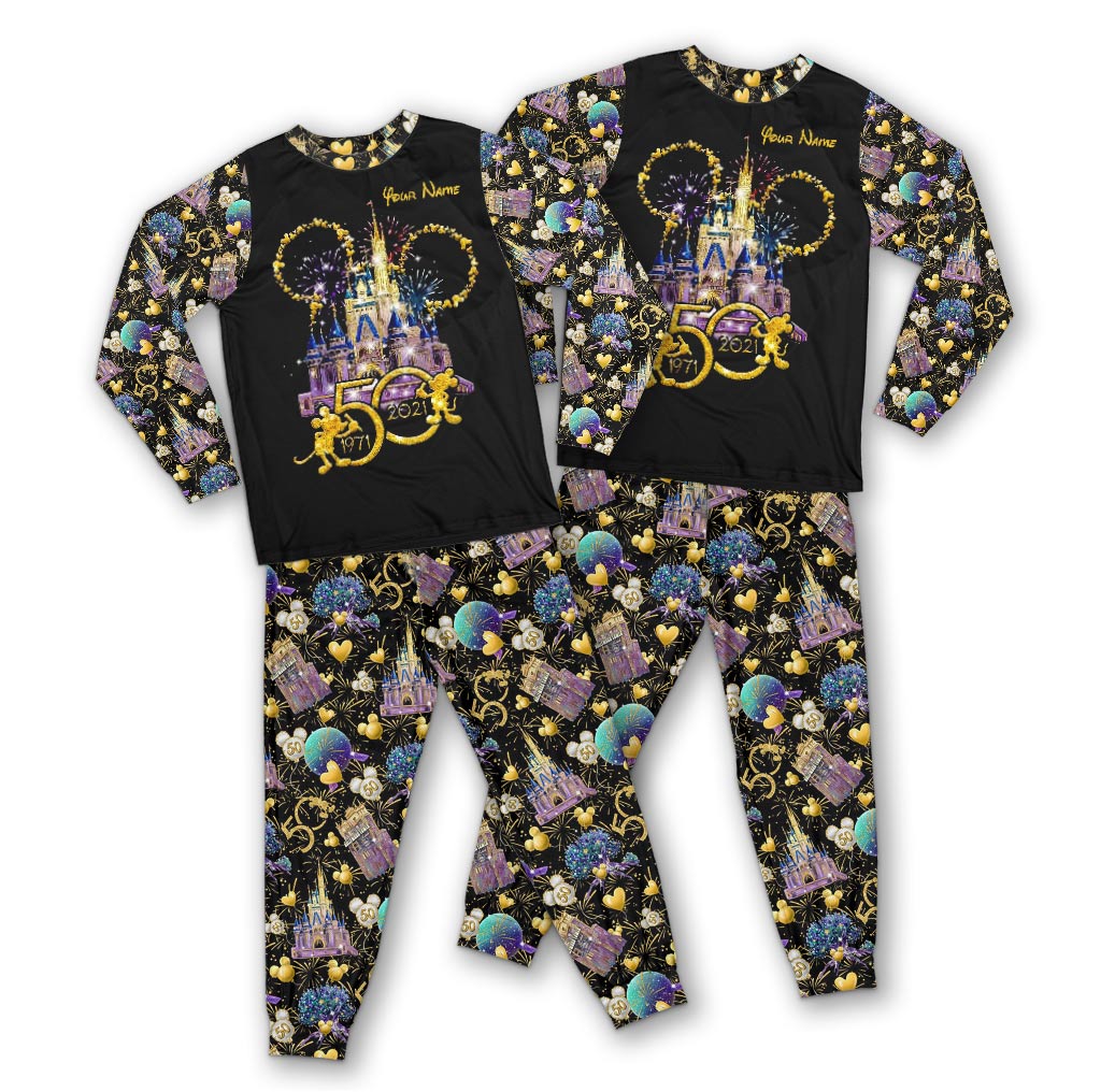 Personalized 50th Anniversary Mouse Pajamas Set for Family