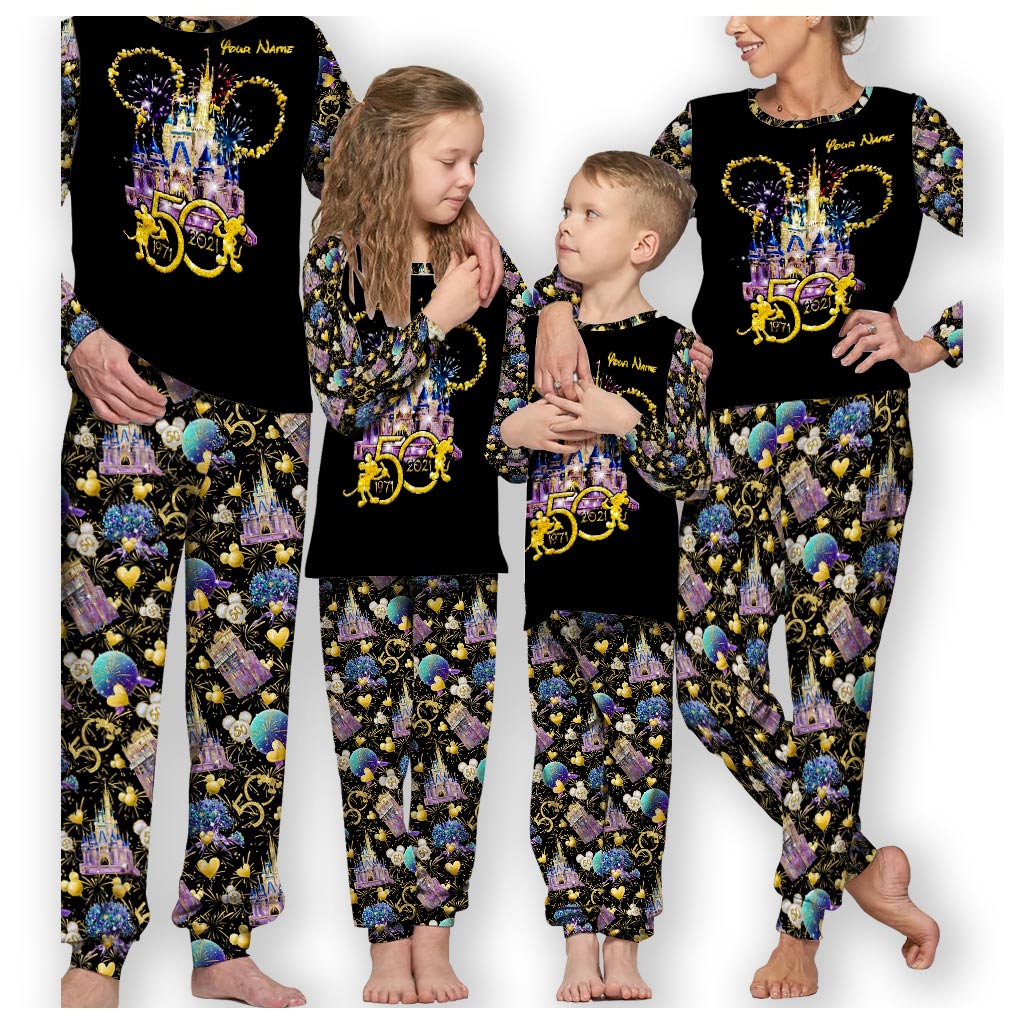 Personalized 50th Anniversary Mouse Pajamas Set for Family