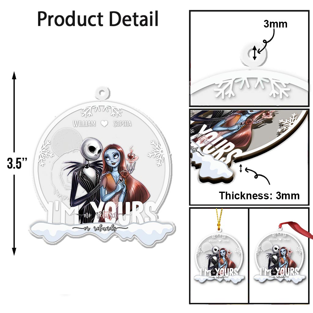 Personalized Transparent Christmas Ornament Custom Couple Gift
