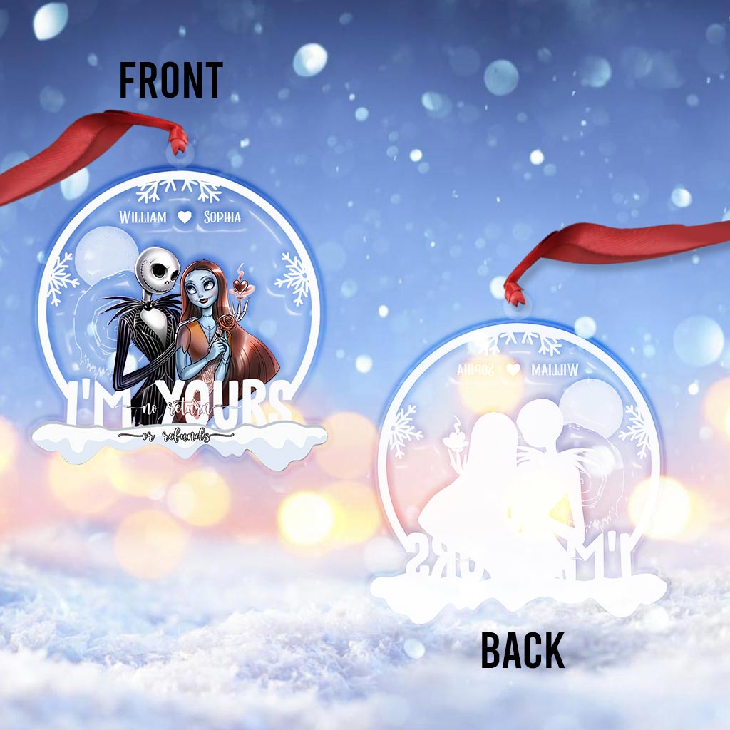 Personalized Transparent Christmas Ornament Custom Couple Gift