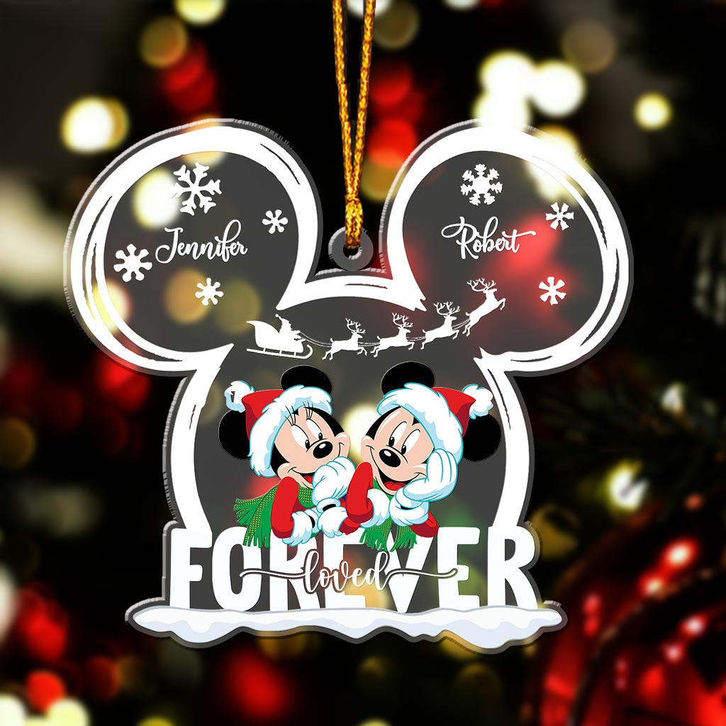 Personalized Love Forever Mouse Couple Transparent Ornament Gift