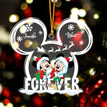 Load image into Gallery viewer, Personalized Love Forever Mouse Couple Transparent Ornament Gift
