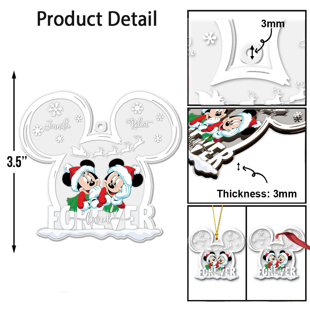 Personalized Love Forever Mouse Couple Transparent Ornament Gift