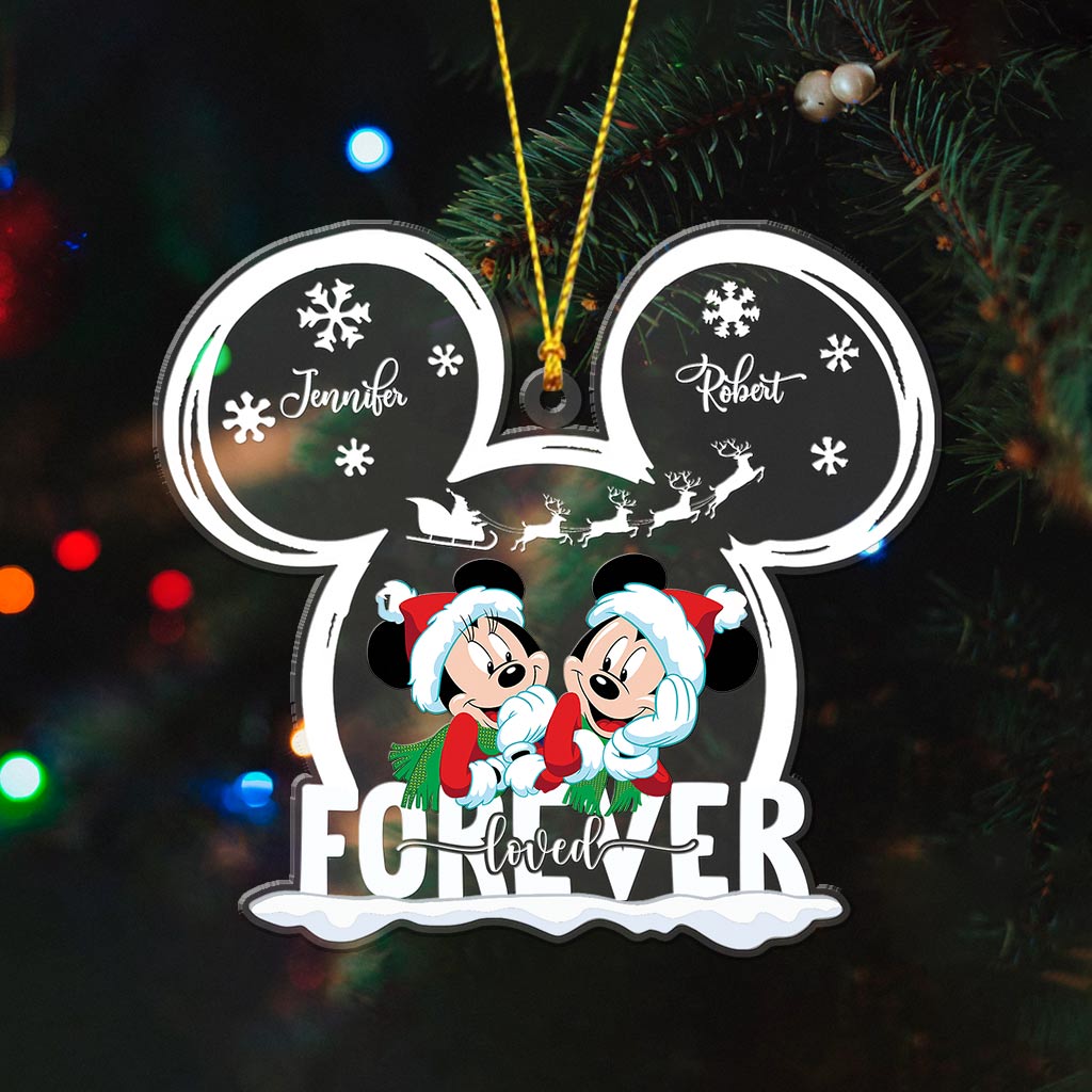 Personalized Love Forever Mouse Couple Transparent Ornament Gift