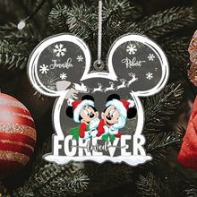 Load image into Gallery viewer, Personalized Love Forever Mouse Couple Transparent Ornament Gift
