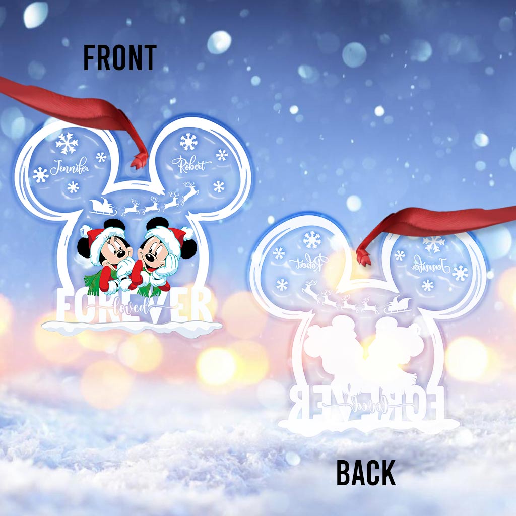 Personalized Love Forever Mouse Couple Transparent Ornament Gift
