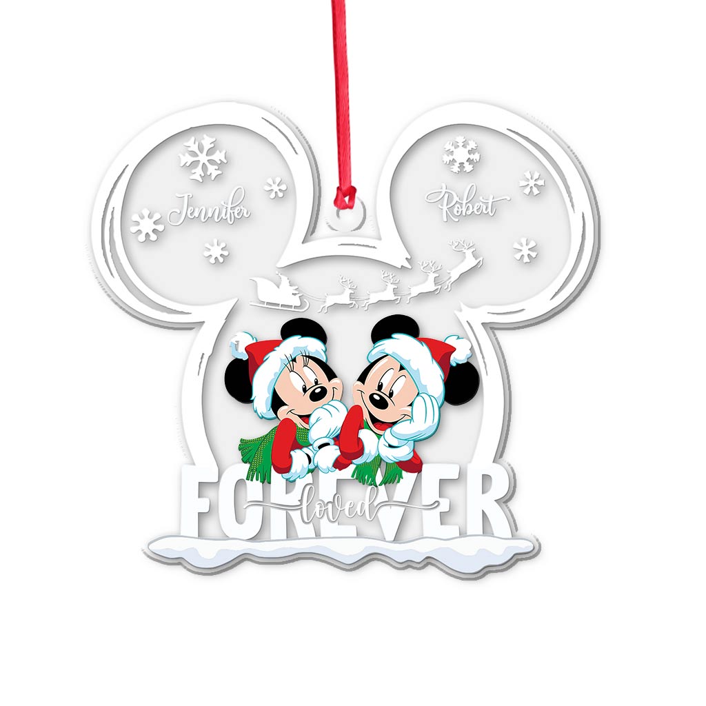 Personalized Love Forever Mouse Couple Transparent Ornament Gift
