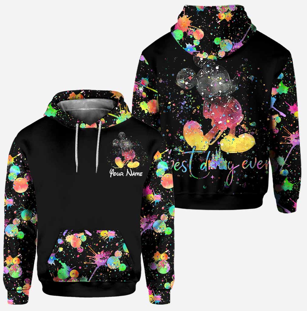 Personalized Colorful Splatter Hoodie & Leggings Set for Anniversary Gift