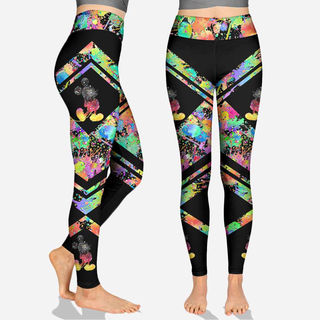 Personalized Colorful Splatter Hoodie & Leggings Set for Anniversary Gift