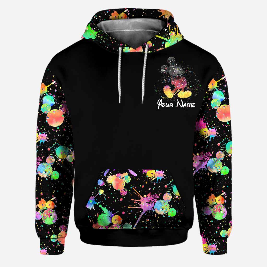 Personalized Colorful Splatter Hoodie & Leggings Set for Anniversary Gift