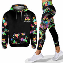 Load image into Gallery viewer, Personalized Colorful Splatter Hoodie &amp; Leggings Set for Anniversary Gift
