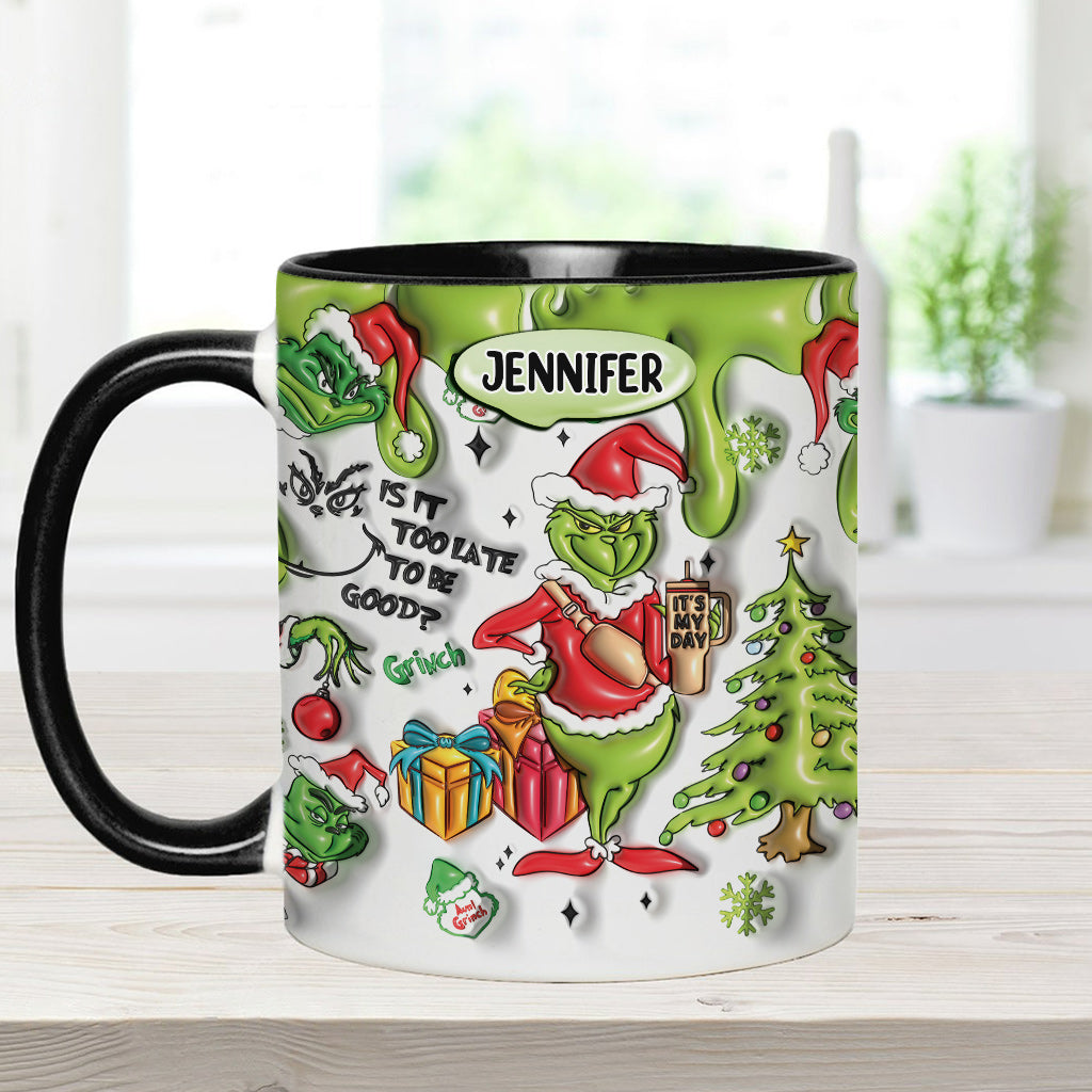 Personalized Grinch Accent Mug Custom Name Christmas Gift