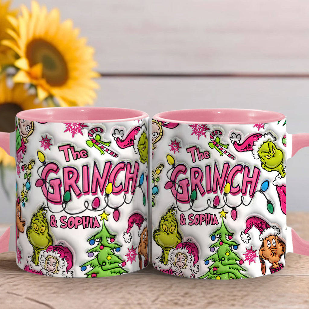 Personalized Grinch Accent Mug Custom Name Christmas Gift