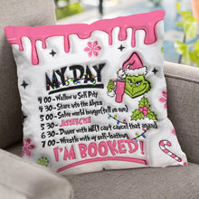 Load image into Gallery viewer, Personalized Grinch Christmas Throw Pillow with Custom Name
