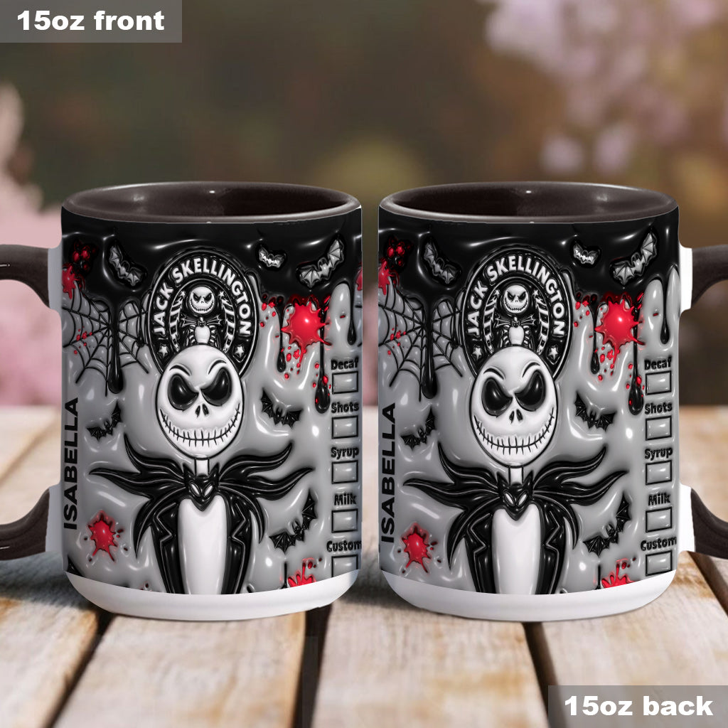 Personalized Nightmare Skeleton Mug Custom Name Gift for Halloween