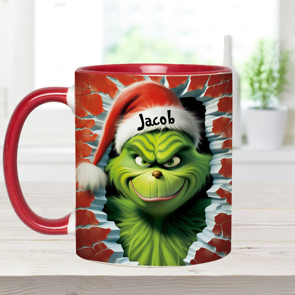 Personalized Grinch Accent Mug Custom Name Birthday Gift
