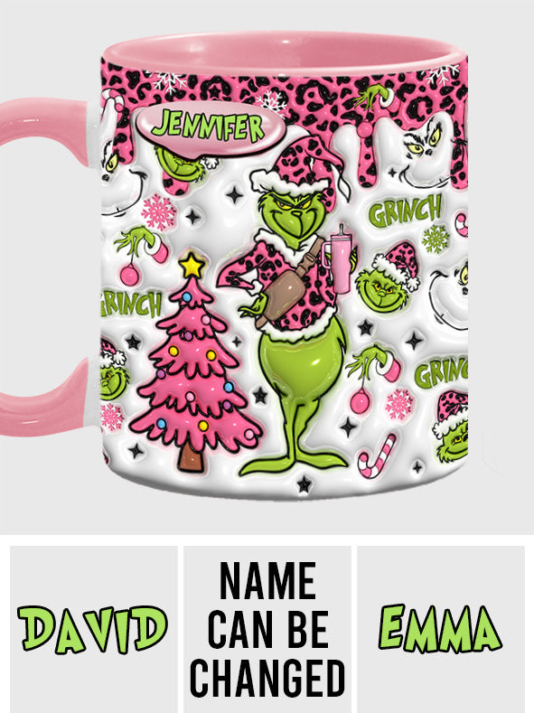 Personalized Grinch Accent Mug Custom Name Holiday Gift