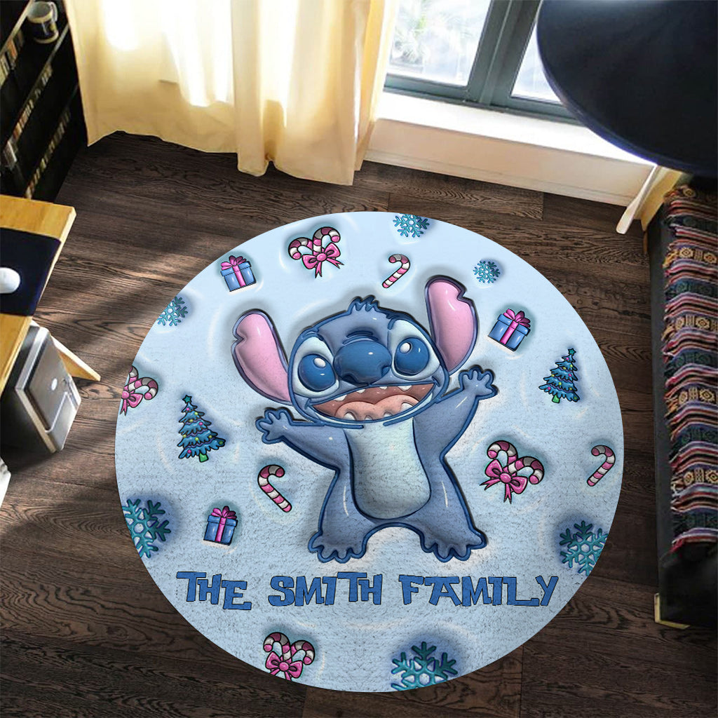 Personalized Round Rug with Cartoon Design for Family Gift