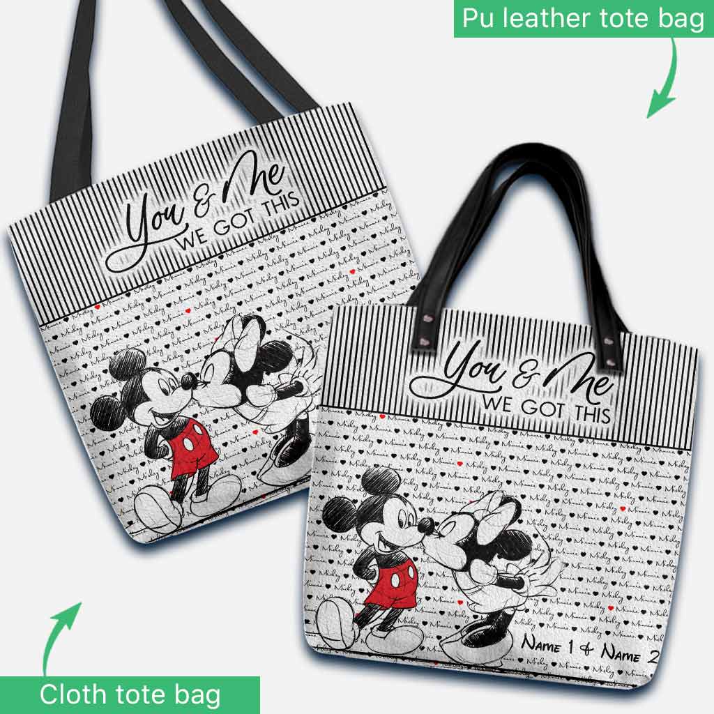 Personalized Cloth Tote Bag You & Me Custom Names Gift